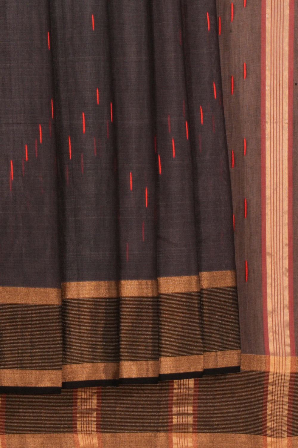 Image of Chanderi Cotton Grey Saree